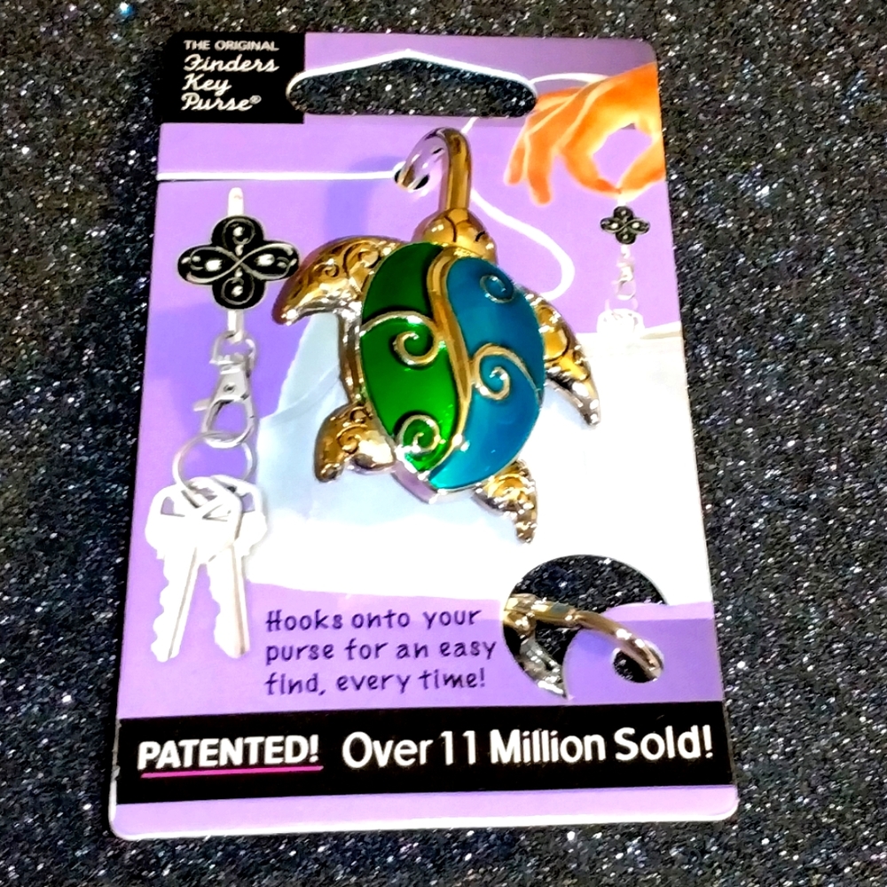 Finders Key Purse Key Finder - Brilliant Green Turtle